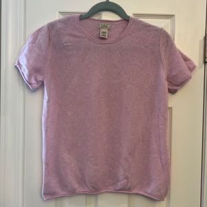 Pink short sleeve cashmere sweater